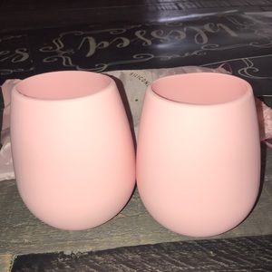 Pink Silicone Wine Glasses (2)